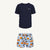 UV Schwimmset - Badeshort Corsica und T-shirt Marineblau