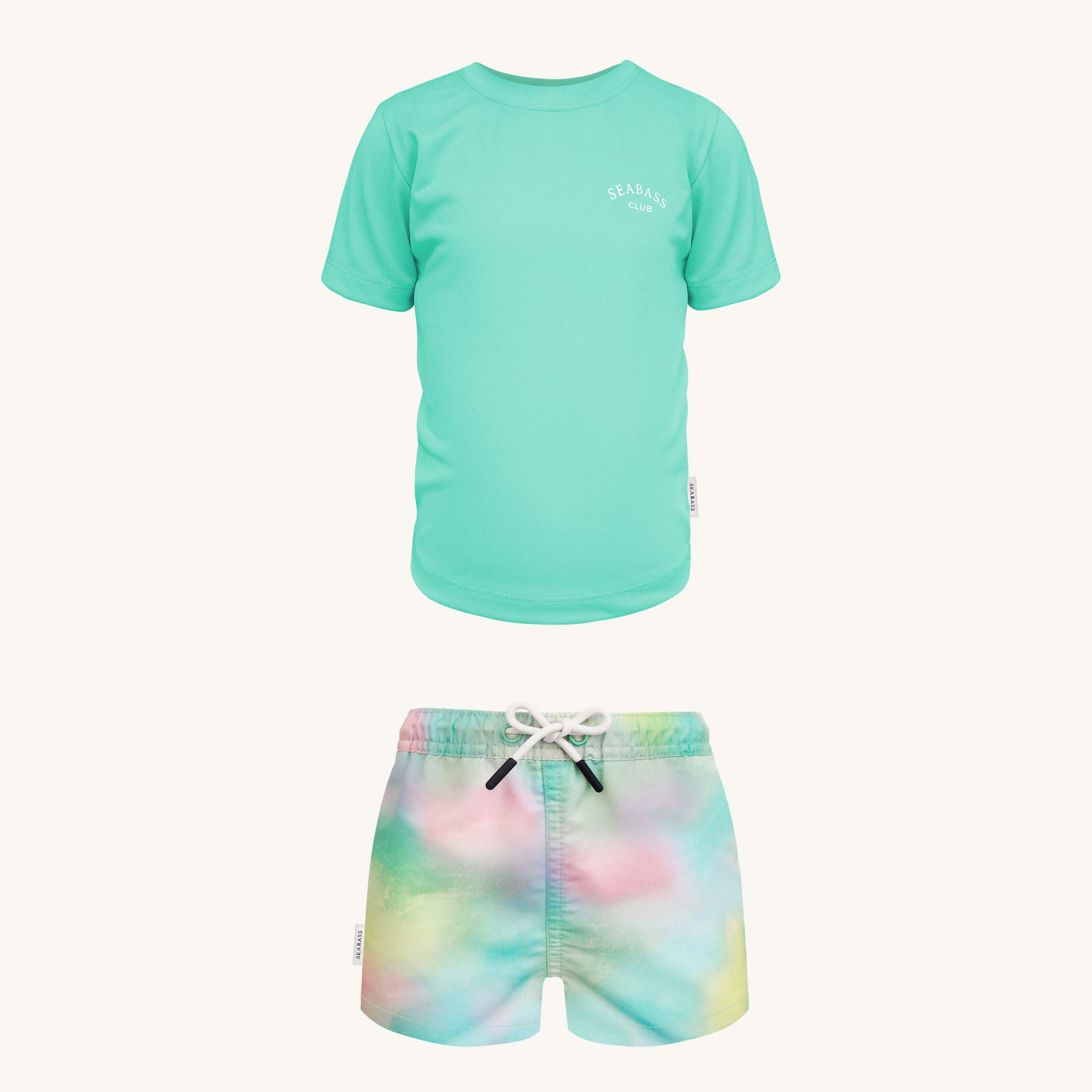 Conjunto de baño UV - Bañador Ibiza y Camiseta Verde Menta