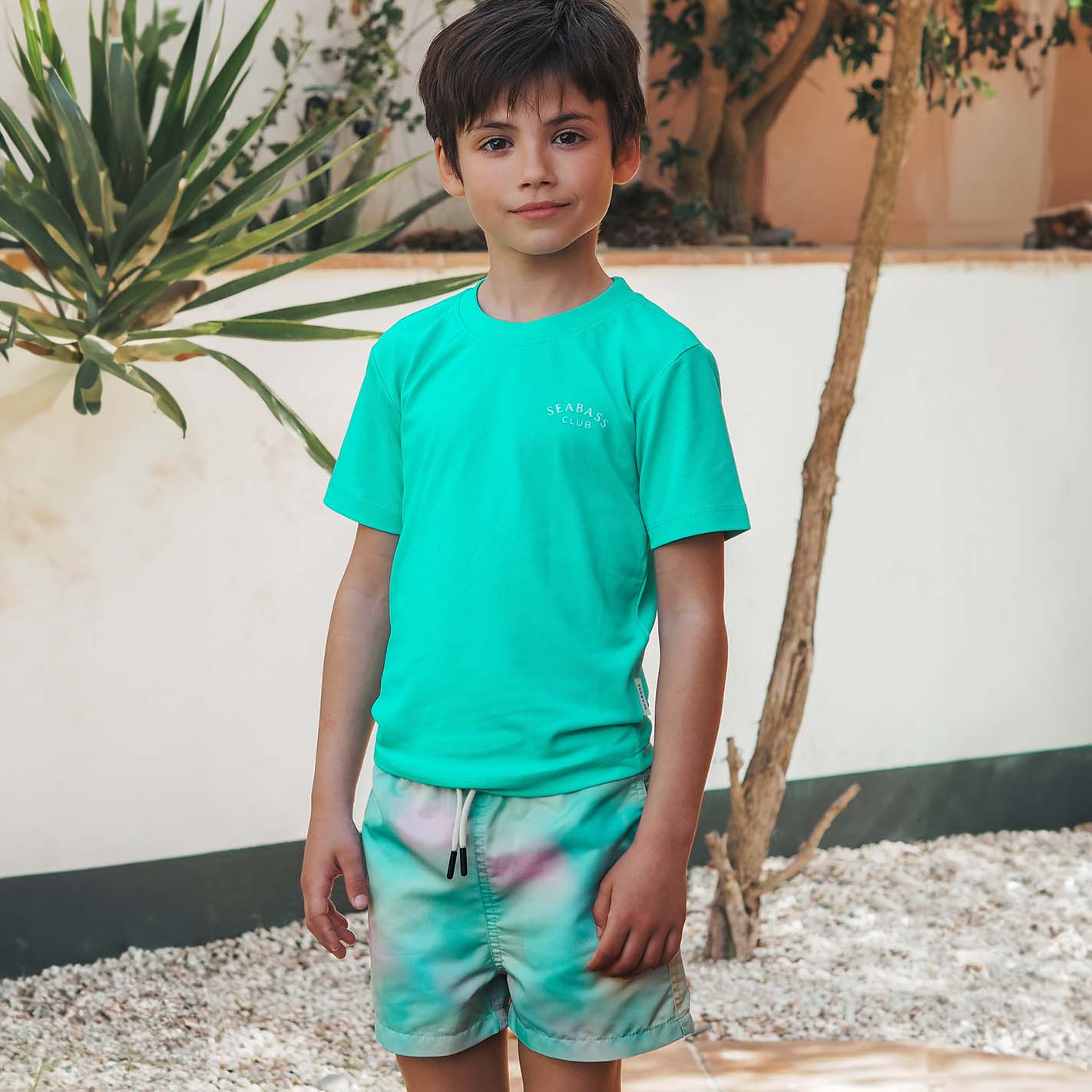 UV-Schwimmset - Badehose Ibiza und T-shirt Neo Mint (UPF 50+)