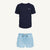 UV Schwimmset - Badeshort Hellblau und T-Shirt Marineblau