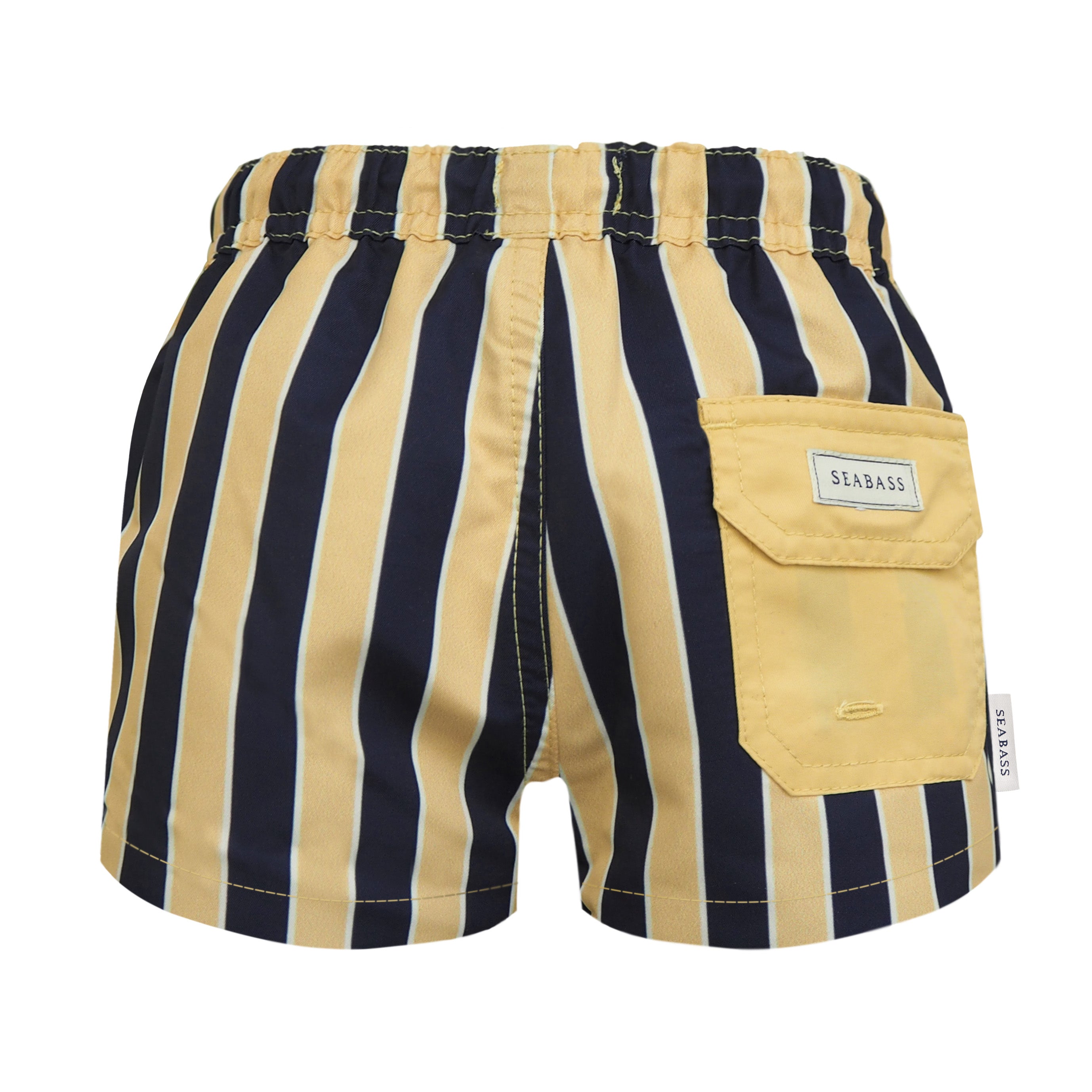 Men UV Swim Short Sorrento - navy yellow stripes