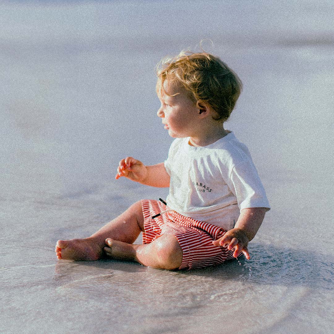 Camiseta de bebé niño con protección solar - blanco